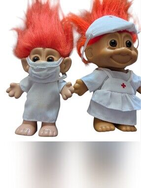 Vintage 1990s Russ & Ace Troll Doll Medical Set Nurse & Patient Doctor Complete